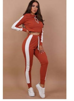 Slim stitching sports suit women