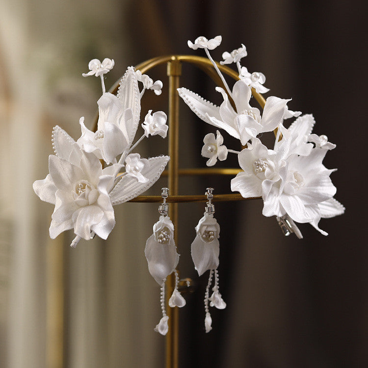 Bridal Headdress Handmade Twisted Flower Hairpin