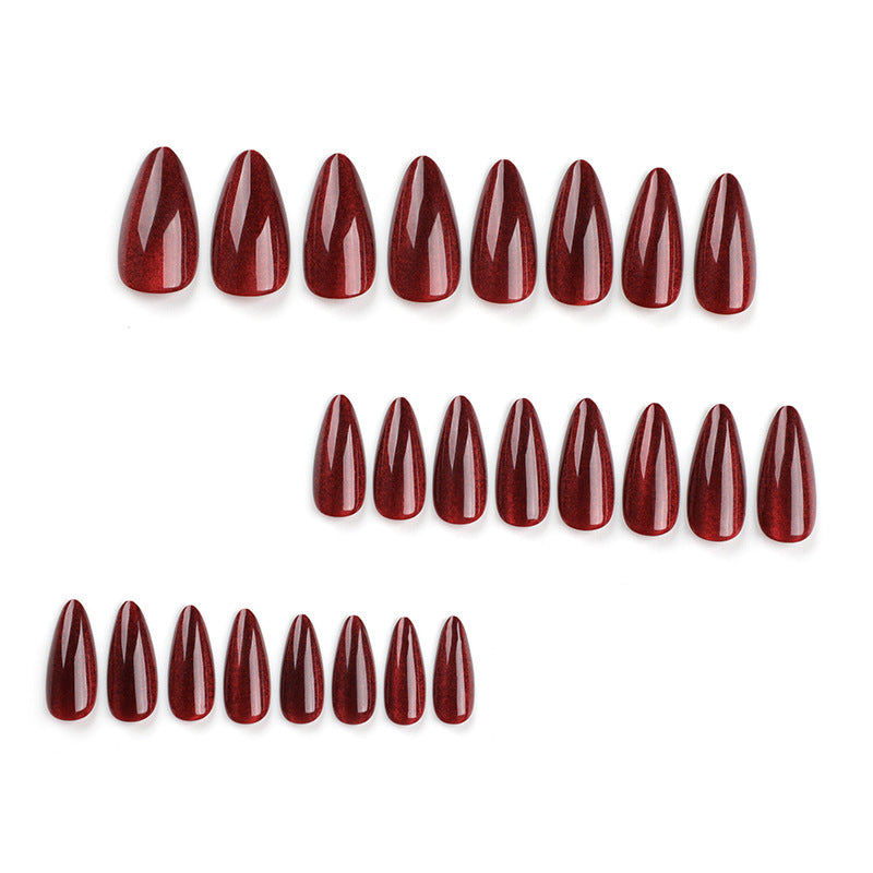 Cat's Eye Nail Patch Red Solid Color